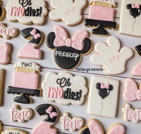 #ohtwodlescookies on Instagram | Hashtags Twodles Birthday Cookies, Oh Twodles Birthday Girl Cookies, Oh Twodles Birthday Cookies, Minnie Mouse Cookies 2nd Birthday, Oh Twodles Cookies, Oh Twodles Birthday Cake, Minnie Mouse Birthday Cookies, Minnie Mouse Birthday Party Ideas 2nd, Oh Twodles