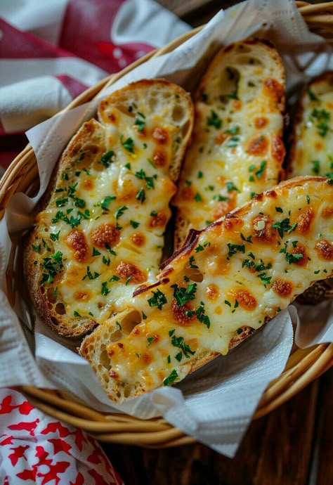 Garlic Bread Aesthetic, Cheesy Garlic Bread Recipe, Healthiest Breakfast, Cheese Garlic Bread, Garlic Bread Recipe, Cheesy Garlic Bread, Delicacy Food, Yummy Comfort Food, Delicious Snacks Recipes