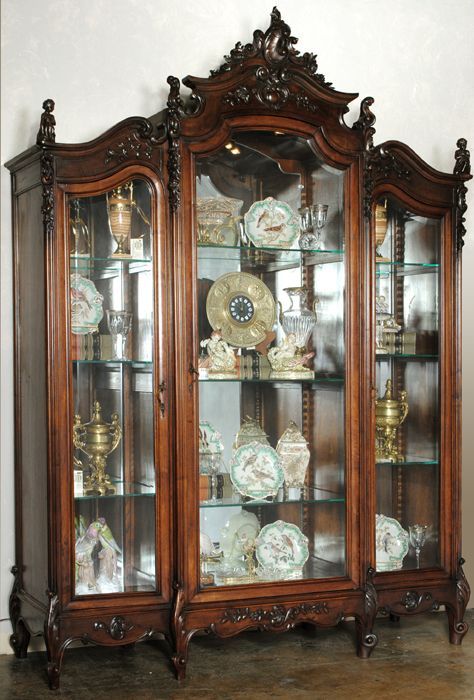 Antique Italian Rococo Walnut Bibliotheque Armoire: Victorian China, Antique China Cabinet, Italian Antiques, Italian Furniture Modern, Antiques Furniture, China Cabinets, Furniture Antique, Victorian Furniture, Curio Cabinet