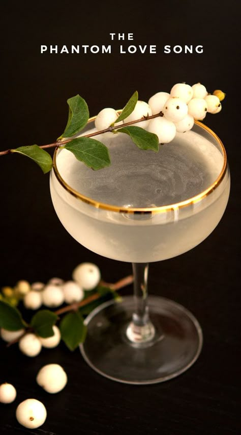 This eerily romantic Phantom Love Song sake cocktail recipe is essentially a French Gimlet that’s smoother, more delicate and perfect for an elegant Halloween party! French Gimlet, Elegant Halloween Party, Sake Cocktail, Easy Christmas Dinner, Baijiu, Shochu, Seasonal Cocktail, Gimlet, Fancy Cocktails