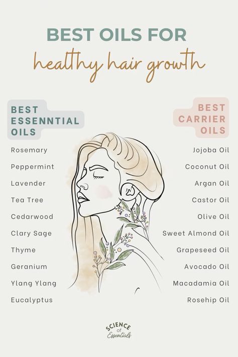 Oils For Ends Of Hair, Oils For Healthy Hair, Hair Growth Methods, For Healthy Hair Growth, Essential Oil Hair Growth, Hair Science, Essential Oil Education, Oil Cleansing, Diy Hair Masks