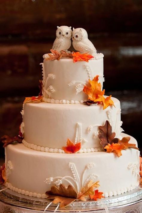 wedding cake toppers cute owls and leaves-echo media photography Owl Wedding Theme, Unique Wedding Cake Toppers, Owl Wedding Cake, Bridal Cake Topper, Camo Wedding Cakes, Owl Wedding, Bird Cake Topper Wedding, Unique Wedding Cake, Wedding Cake Birds