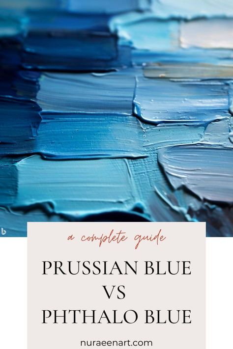 comparison between prussian blue and phthalo blue Prussian Blue Color Palette, Phalo Blue, Blue Contrast Color, Phthalo Blue, Blue Painted Walls, Blue Shades Colors, Colour Mixing, Earth Pigments, Colorful Paintings Acrylic