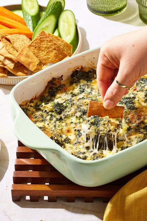 High-Protein Spinach Dip Is Cheesy & Delicious High Protein Sides, Protein Sides, Steak Cauliflower, Chicken And Lentils, Easy Tuna Recipes, Healthy Meals Meal Prep, Veggie Casseroles, Dip Recipes Hot, Great Side Dishes