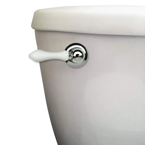 Replacing your toilet handle can add a new stylish touch to your bathroom and will help your toilet perform more efficiently. Replacing a toilet handle fixes sticky handles, corroded trip levers, outdated bathroom designs and broken levers. Outdated Bathroom, Bathroom Repair, Toilet Handle, Toilet Repair, Modern Style Bathroom, Chrome White, New Toilet, Plumbing Repair, Frameless Shower Doors