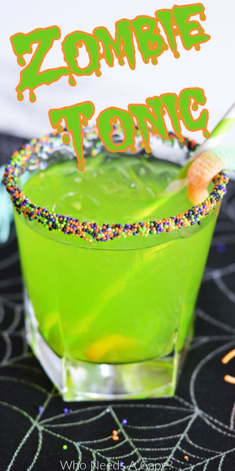 Midori Drinks, Zombie Drink, Halloween Alcohol, Halloween Themed Desserts, Zombie Cocktail, Booze Drink, Halloween Drinks Alcohol, Festive Food, Best Cocktail Recipes