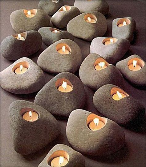 Dremel Crafts, Hantverk Diy, Rock Candle, Dremel Projects, Stone Crafts, Rock Crafts, Dremel, Candle Set, Diy Candles