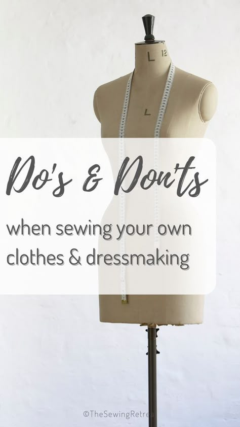 Tips and tricks, do's and don't for sewing your own clothes. Don't make the same mistakes in your next sewing project! With these tips, you'll be able to prepare your fabrics correctly before you cut your sewing pattern out and sew it all together, which is going to save you money and time. Your preparation can be the difference between a favourite piece in your wardrobe or a never-to-be worn piece so you'll want to get it right. Bring your innovative and creative ideas to life to wear or sell! Garment Sewing For Beginners, Free Beginner Sewing Patterns For Women, How To Create A Sewing Pattern, Easiest Clothes To Sew, Making Your Own Sewing Patterns, Intro To Sewing, Sewing Your Own Clothes Beginners, Sewing Your Own Wardrobe, Sewing Tips And Tricks Clothing