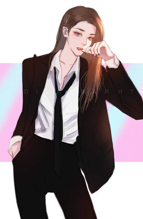 Tomboy Anime, Character Design Art, 심플한 그림, Woman In Suit, Couple Sketch, Anime Black Hair, Anime Warrior, Cover Girl