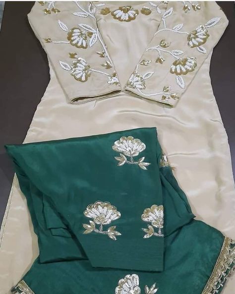 Pakistani Handwork Suits, Handmade Embroidery Designs For Suits, Punjabi Suit For Wedding, Handwork Suits Design, Trendy Punjabi Suits, Hand Work Embroidery Suits, Stain Stitch, Designer Suits For Wedding, Punjabi Suits Party Wear