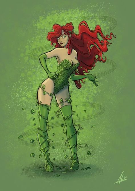 fikcyjna postać z franczyzy o Batmanie. Poison Ivy, Red Hair, Ivy, Green, Red, Hair