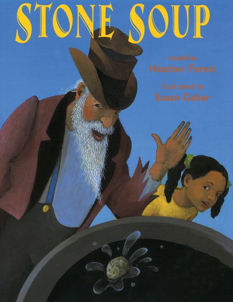 Two hungry travelers arrive at a village expecting to find a household that will share a bit of food, as has been the custom along their journey. Susan Gaber's paintings portray the optimism and timelessness of a story that celebrates teamwork and generosity Stone Soup Book, Free Audiobooks, Stone Soup, Best Children Books, Children's Literature, Folk Tales, The Stone, Read Aloud, Baby Stuff