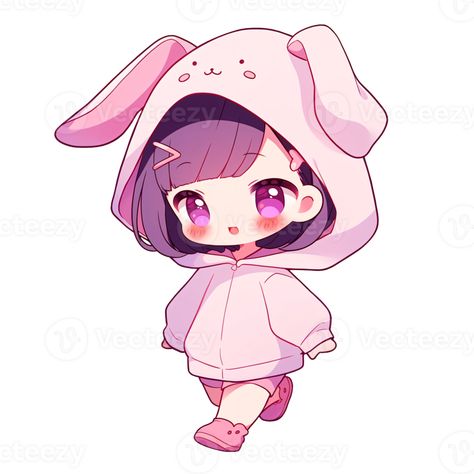 Cute Chibi Girl Wearing A Bunny Hoodie AI Generative Bunny Hoodie Drawing, Chibi Wearing Hoodie, Chibi People, Chibi Bunny, Bunny Onesie, Inktober 2024, Chibi Sketch, Bunny Hoodie, Hoodie Drawing