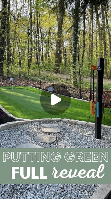 Turf And Pavers Backyard Ideas, Golf Green Backyard Diy, Backyard Turf Ideas, Artificial Turf Backyard, Diy Artificial Turf, Turf Backyard, Green Backyard, Diy Porch Decor, Pavers Backyard