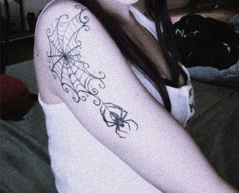 Goth Chest Tattoos For Women, Back Tattoos Goth, Unique Tattoos Matching, Spooky Chest Tattoo Female, Goth Collarbone Tattoo, Matching Tattoos 4 People, Goth Couple Tattoos, Matching Goth Tattoos, Goth Tattoo Sleeve