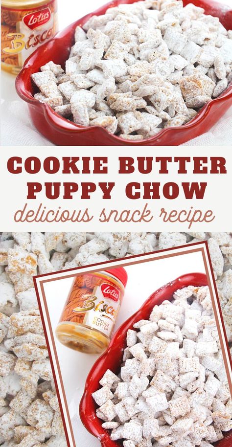 Don’t miss out on this Cookie Butter Puppy Chow Recipe! No matter if you call these muddy buddies, we’re calling it puppy chow! The chocolate chips, cookie butter, and butter make this a flavor that you have to try! This Chex cereal dessert will have you wanting more and more! Chex Cereal Recipes, Work Party Food, Chex Mix Muddy Buddies, Tv Snacks, Puppy Chow Chex Mix Recipe, Puppy Chow Recipe, Easy Delicious Dessert, Chow Recipe, Puppy Chow Recipes