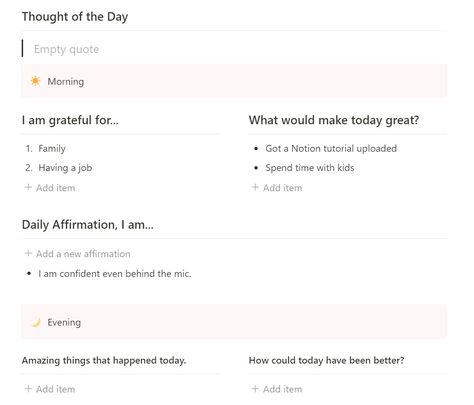 The 8 Notion Templates for Productivity That You Will Swear By | by Aima | ILLUMINATION | Medium Notion Affirmation Template, Empty Quotes, Best Daily Planner, Lazy Man, Notion Inspo, Daily Planner Printables Free, Aesthetic Planner, Make Today Great, Daily Schedule Planner