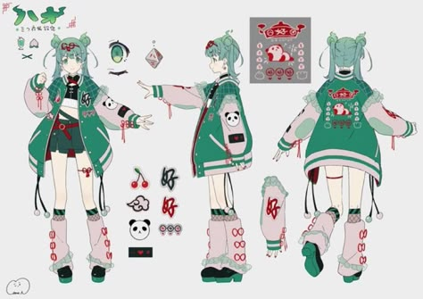 Vocaloid Outfits, Types Of Aesthetics, Vtuber Model, Character Sheets, Oc Inspo, Poses References, Art Style Inspiration, Character Sheet, Cartoon Character Design