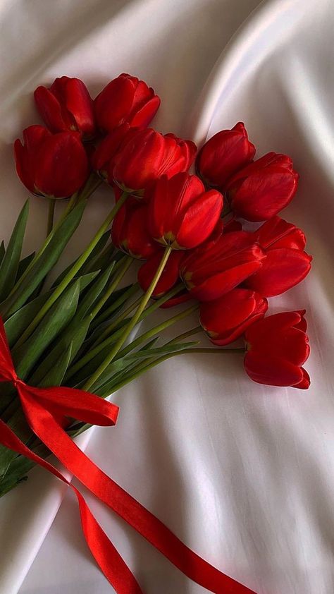 Pink Ribbon Wallpaper, Tulip Season, Boquette Flowers, Nothing But Flowers, Flower Therapy, Beautiful Bouquet Of Flowers, Red Tulips, Tulips Flowers, Red Aesthetic