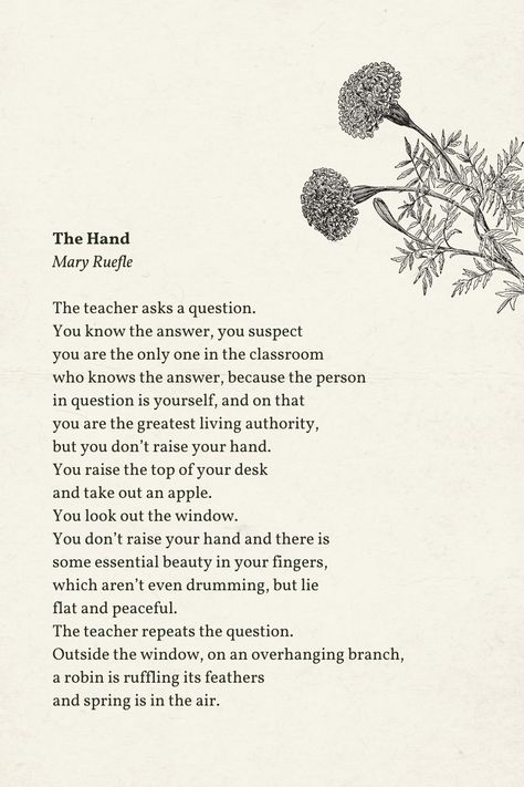 The Hand by Mary Ruefle via  Read A Little Poetry Mary Ruefle, You Are The Greatest, Mary And Jesus, Cute Messages, Raise Your Hand, More Words, The Hand, Read More, Letting Go