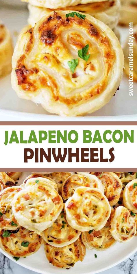 Jalapeno Pinwheels, Jalapeno Popper Pinwheels, Most Popular Recipes On Pinterest, Bacon Pinwheels, Cream Cheese Jalapeno Poppers, Jalapeno Bacon, Puff Pastry Pinwheels, Cream Cheese Puff Pastry, Awesome Appetizers