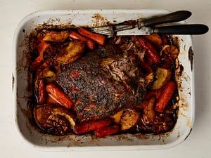 The Easter main: slow-cooked lamb shoulder with mint and cumin. Roast In Slow Cooker, Blade Roast, Yotam Ottolenghi Recipes, Ottolenghi Recipes, Sauteed Cabbage, Lamb Shoulder, Slow Cooked Lamb, How To Cook Beef, Crockpot Recipes Beef