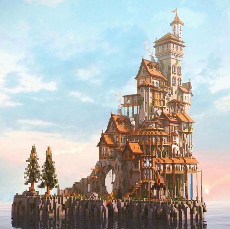 Midevel Castles Minecraft, Minecraft End Castle, Castles Minecraft, Minecraft Fantasy Castle, Minecraft Burg, Minecraft Castle Designs, Fantasy Minecraft, Castle Minecraft, Minecraft Kingdom