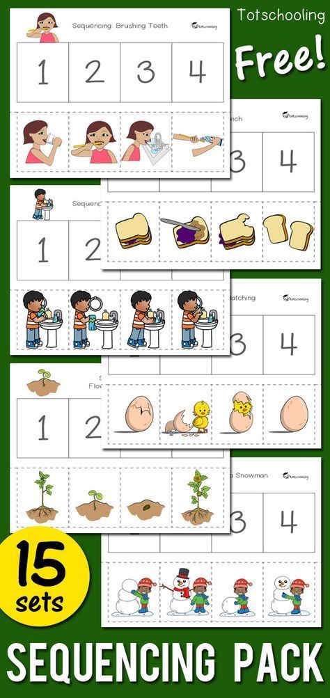 FREE printable Sequencing worksheets for preschool and kindergarten kids. Includes 15 activities featuring seasonal themes, hygiene such as brushing teeth, washing hands, and fire safety. Great for language and literacy development! Kindergarten Sequencing Worksheets, Sequencing Activities Preschool, Sequencing Kindergarten, Story Sequencing Worksheets, Sequencing Activities Kindergarten, Sequencing Worksheets, Sequencing Cards, Story Sequencing, Worksheets For Preschool