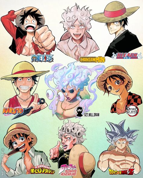 onepiece naruto bleach dbz jojo mha demonslayer csm One Piece Cool Art, One Piece X Bleach, One Piece Art Style, A2t Will Draw, How To Draw Books, Posing Reference, One Piece Art, One Piece Style, Cute Drawlings