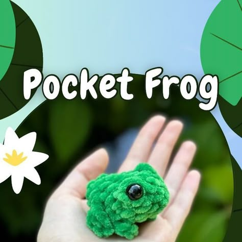 Crochet Projects With Green Yarn, Small Frog Amigurumi Free Pattern, Poison Dart Frog Crochet Pattern, Cute Easy Crochet Ideas For Beginners, Crochet Pocket Frog, Beginner Arugami Crochet, Easy Crochet Frog Free Pattern, Pocket Frog Crochet Pattern, Easy Frog Crochet Pattern