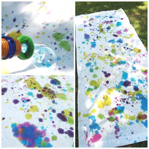 Tie Dye Technique: Bubble Blower Creating a fun MESS-FREE splatter effect Easy Diy Tie Dye, Mad Photography, Arts And Crafts Home Decor, Arts And Crafts Home, Kids Arts And Crafts, Bubble Blower, Tie Dye Party, Camp Crafts, Tie Dye Kit