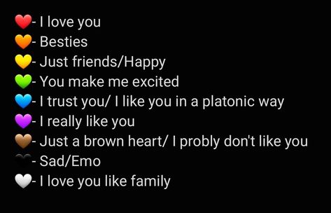 What Do Different Hearts Mean, What Does White Heart Mean, What Color Hearts Mean, Black Heart Meaning, Colour Heart Meaning, Heart Emoji Meanings, Hearts Meaning, Heart Meanings, Heart Meanings Emoji