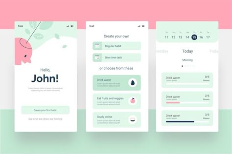 การออกแบบ Ui Ux, To Do App, Ux Design Portfolio, Goals And Habits, Medical App, Mobile App Design Inspiration, App Ideas, App Interface Design, Tracking App