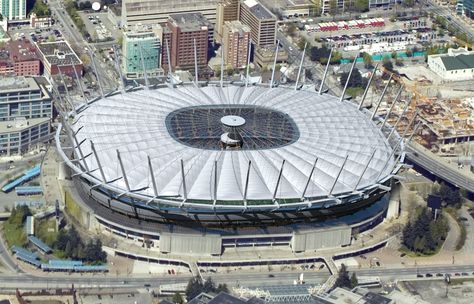 VANCOUVER - BC PLACE STADIUM 54.320 WHITECAPS Wood Roof Shingles, Black Metal Roof, Roof Shingle Colors, Metal Roof Houses, Architectural Shingles Roof, Cedar Shake Roof, Red Roof Inn, Roof Paint, Cedar Roof