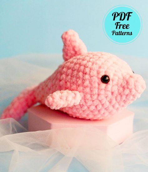 Plush Dolphin Amigurumi PDF Free Crochet Pattern - Amigurumiday Crochet Fish Patterns, Chunky Yarn Crochet, Aquatic Animal, Crochet Fish, Animal Crochet, Crochet Animals Free Patterns, Crochet Amigurumi Free Patterns, Crochet Amigurumi Free, Crochet Simple