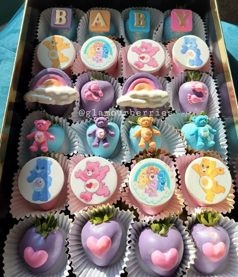 Care Bear Cakes, Bear Baby Shower Cake, Care Bears Birthday Party, Banana Roll, Care Bear Party, Girl Shower Themes, Baby Shower Party Themes, Care Bear Birthday, Bear Baby Shower Theme