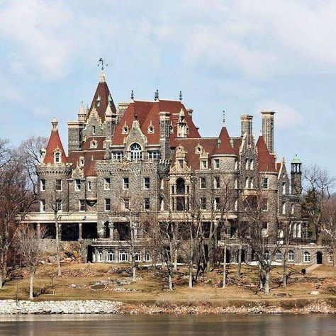 Boldt Castle, on Heart Island, Alexandria Bay, New York Heart Island, American Castles, Boldt Castle, American Mansions, Alexandria Bay, Old Abandoned Buildings, Abandoned Mansion, Old Abandoned Houses, Castle Mansion