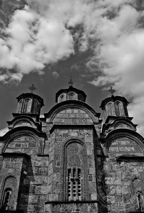 Gračanica Monastery is one of the most beautiful monuments of the Serbian medieval art. It is located in the namesake village, 9 km southeast of Priština, Autonomous province Kosovo and Metohia. From the medieval monastery complex, only the church dedicated to the Annunciation has been preserved. Gračanica was built in 1321 as the endowment of King Milutin Gracanica Monastery, Serbian Monastery, Serbian Medieval, Medieval Monastery, Beautiful Monuments, Orthodox Monastery, Medical Missions, The Annunciation, Medieval Architecture