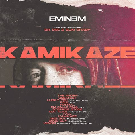 Eminem | Kamikaze | Album Art on Behance Eminem Kamikaze, Slam Dunk Manga, Mixtape Cover, Texture Graphic Design, Album Art Design, Tame Impala, Cover Art Design, Album Cover Design, Kamikaze