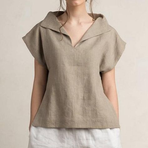 f5c3dd7514bf620a1b85450d2ae374b1desc49801358ri Cannoli Dip, Linen Top Women, Short Kurti, Linen Fashion, Western Tops, Casual Tunics, Smart Dress, Young Professional, Linen Casual