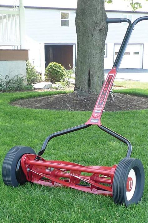 We purchased a reel lawnmower in the spring of last year for our 6,000 square foot yard. Now that I've pushed my way through a year, here are firsthand pros and cons to help you make the best decision for you. Manual Lawn Mower, Reel Lawn Mower, Reel Mower, Mowers For Sale, Yard Maintenance, Push Mower, Farm Tools, Ergonomics Design, Lawn Care