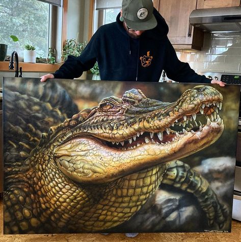 Crocodile Painting, 3d Art Museum, Alligators Art, Colorful Animal Paintings, Art Shed, Watercolor Paintings Of Animals, Colored Pencil Artwork, Fine Art Portraiture, Watercolor Paintings For Beginners