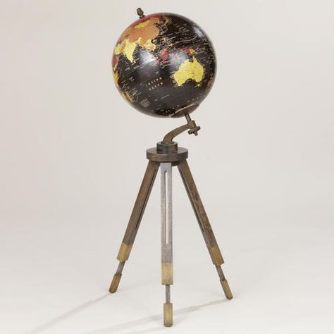 GLOBE WITH FLOOR STAND Decorating With Maps, Floor Globe, Black Globe, Going Abroad, Treasure Map, Map Globe, Cost Plus World Market, World Globe, Festive Holiday Decor