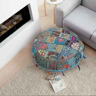 Round Floor Cushion, Boho Floor Pillows, Large Floor Cushions, Cushion Embroidery, Round Floor Pillow, Boho Floor, Ottoman Pouf, Patchwork Cushion, Outdoor Cushion Covers