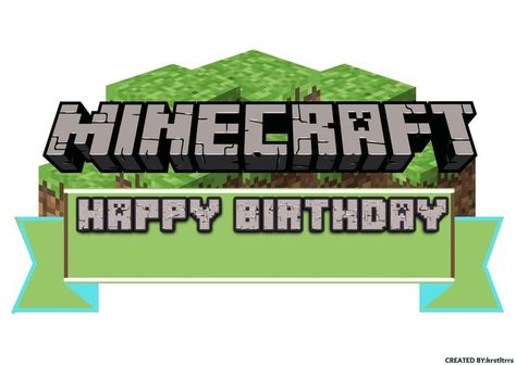 Minecraft Toppers Printable Free, Happy Birthday Minecraft Image, Minecraft Cake Toppers Printable, Minecraft Frame, Minecraft Happy Birthday, Minecraft Cake Topper, Birthday Cake 10, Minecraft Cupcake Toppers, Minecraft Birthday Card