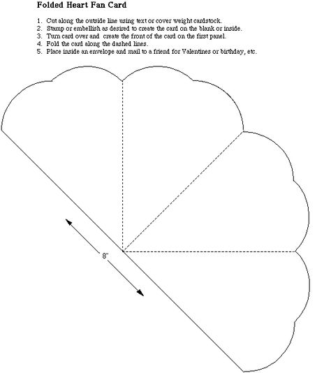 Folded heart fan...could be cut into separate section instead of folded. Hand Fan Template Free Printable, Fan Template Free Printable, Hands Template, Diy Wedding Fans, Folded Heart, Fan Template, Handmade Handkerchiefs, Paper Hand Fans, Paper Box Template