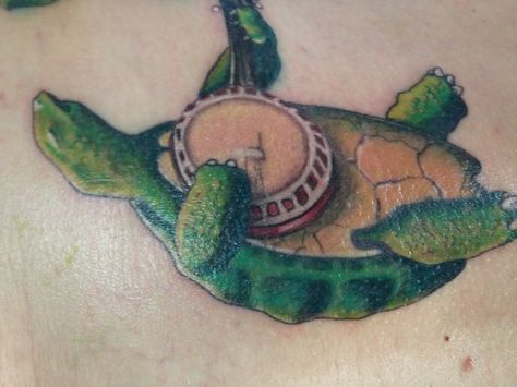 Tattoo by Caroline Evans Terrapin Station Tattoo, Terrapin Tattoo, Terrapin Station, Turtle Tattoos, Food Tattoos, Tattoo Pictures, Turtle Tattoo, Terrapin, Tattoo Project