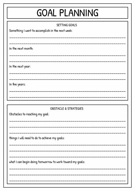 Goals Worksheet For Kids, Goal Setting Therapy Activities, Goal Setting Worksheet For Kids, Personal Goal Setting Template, Planning Worksheet, Accountability Worksheets Free Printable, Couples Goal Setting Worksheet, Goal Worksheet, Setting Goals Worksheet