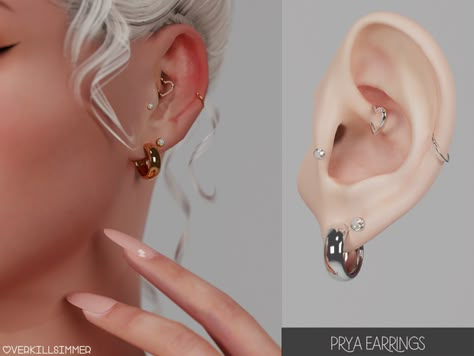 Prya earrings | Overkill Simmer Sims4 Cc Piercing Accessories, Ts4 Earrings Cc, Sims 4 Cc Ear Piercings, Sims 4 Ear Piercings, Sims 4 Rings Cc, Sims4 Earrings, Ts4 Earrings, Sims 4 Necklace Cc, Sims 4 Cc Piercings