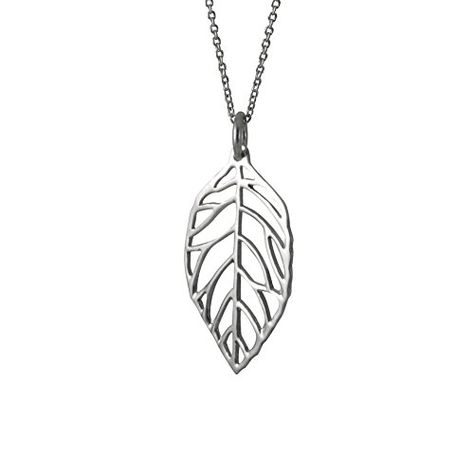 apop nyc Sterling Silver Open Leaf Pendant Necklace 30 inch >>> Click image for more details. Necklaces With Meaning, Single Leaf, Plant A Tree, Necklace For Girlfriend, One Tree, Leaf Necklace, Girls Necklaces, Leaf Pendant, Jewelry Pouch